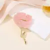 Broche de rosa em liga de resina ecológica, moderno e doce, broche simples versátil para roupas femininas, atacado