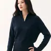 Exquisito suave y pegajoso~Cremallera invisible semiabierta de cachemir para mujer con cuello alto, capa base suave y pegajosa, suéter de punto, capa base, otoño e invierno