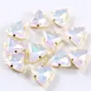 Super Flash Triángulo Moca Cristal de Vidrio Garra de Garra Cosida a Mano Taladro de Garra Engrosado Accesorios de Taladro Cosidos a Mano para Ropa DIY Vestido de Novia