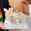 Decoración de Cupcake de Flores para el Día de la Madre 2026 Piscina de los Deseos Adorno de Ángel Hermoso Ramo de Mariposas Tarjeta Insertada