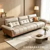 Sofá de cuero de estilo italiano de mediados de siglo, negro, diseño de líneas rectas, moderno y minimalista, tapicería de cuero negro, sofá recto de tres plazas para la sala de estar