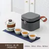 Mil Li de Montañas y Ríos Cerámica Juego de Té de Viaje Una Tetera Seis Tazas Grano de Madera Caja de Regalo Empaque Estilo Chino Regalo de Negocios Estampar Logo