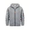 Chaqueta de hombre de venta caliente transfronteriza para primavera y otoño, sudadera con capucha de corte holgado, sudadera con cremallera para hombre