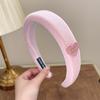 Diadema Rosa Francesa Retro para Niñas 2024 Nuevo Estilo Verano Color Sólido Corona Alta Presionando Esponja para el Cabello Diadema Accesorios para el Cabello