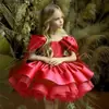 Vestido Navideño para Niñas 2026 Nuevo Estilo Vestido de Princesa para Niñas Un Hombro Vestido Abullonado Disfraz de Performance Europeo y Americano Anfitrión Transfronterizo