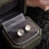 Aretes de calcedonia verde hielo natural, fideos de huevo, aretes de pan grande, para mujer, plata s925 incrustada, comparables a la luz de esmeralda, lujo ligero