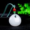 Colgante de Jade Seda Dorada de Xinjiang, Colgante de Jade Blanco Seguro y Marca Wu Shi, Hebilla de Seguridad Blanca Grasa de Cordero, Colgante de Jade Calabaza Marca Pan