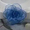 Artesanía DIY Flor Borde Quemado Arte Flor Estilo Coreano Adorno de Gasa Accesorios Accesorios para Ropa Quince Piezas Flores de Gasa Pinzas para el Cabello Nieve Ninguno