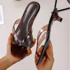 Sandalias Transparentes de Tacón Alto para Mujer, Nuevo Estilo de Moda de Verano, Chanclas de Cristal Estilo Coreano para Mujer, Una Pieza Envío Directo