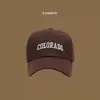 Boné de Baseball Novo Estilo Fashionável Versátil Aba Larga Mostra o Rosto Pequeno Retro Americano Casual Proteção Solar Boné Bordado com Letra