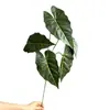 Folhas Artificiais de Colocásia com 5 Ramos, Planta Verde para Arranjos Florais de Casamento, Folhagem de Planta para Decoração de Shopping Center e Salão de Casamento