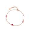 Nova Pulseira de Prata Esterlina S925 com Diamante Vermelho Rosa Cintilante para Mulheres Elegante Doce Zircônia Rosa Joia Banhada a Ouro Rosa