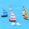 Adorno de Paisaje Micro Suculento Decoración Temática Playa Océano Modelo de Velero Pequeño Material DIY Paisajismo Mediterráneo