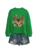 Amazon Wish sitio independiente moda casual elegante mujer estampado leopardo mariposa floral otoño e invierno sudadera comercio exterior transfronterizo