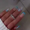Nova Coleção de Arte de Unhas para Comércio Exterior Estilo Garota Popular Europeia e Americana Design Tridimensional Embossado Unhas Quadradas Longas Usáveis Atacado