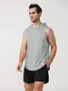 Transfronteiriço 2025 Novo Verão Masculino Tamanho Europeu Colete Esportivo com Capuz Cor Lisa Colete Fitness Pulôver Exportação Europeia e Americana