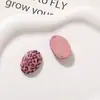 Dibujo Animado Lindo Retro Estampado de Leopardo Terciopelo Oval Adorno Parche DIY Aretes Pendientes Accesorios para el Cabello Ropa Accesorios Hechos a Mano