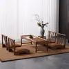 Mesa de Café de Bambú Tatami, Mesa Pequeña Sencilla para Ventana Abuhardillada, Mesa de Café Pequeña Estilo Japonés, Mesa de Piso, Mesa Baja Zen, Combinación de Mesa y Silla Retro
