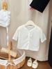Ropa de Protección Solar de Verano para Niñas Cárdigan Delgado Transpirable para Bebé Top de Media Manga para Bebé Camisa Chaqueta para Aire Acondicionado de Verano