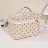 Bolsa de Maquillaje Floral de Pana Transfronteriza Gran Capacidad Bolsa de Almacenamiento de Maquillaje de Mano Bolsa de Neceser Portátil para Viajes