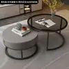 Mesa de Centro Direto da Fábrica em Pedra para Sala de Estar Apartamento Pequeno Doméstico Mesa de Centro para Varanda Luxo Leve Simples Moderna Mesa Redonda