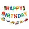 Semáforo Trânsito Carro Aniversário Bandeira Guirlanda Menino Decoração de Aniversário Feliz Aniversário Bandeira de Letras Escavadeira