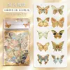 Borboleta Dourada Retro PET Cor Flash Laser Estilo Antigo Adesivo Decorativo para Diário Álbum Material de Decoração Guka Adesivo Atacado