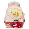 Mochila de desenho animado para jardim de infância para crianças, leve e que reduz o peso, design fofo de urso e coelho, adequada para meninos e meninas que estão começando a escola