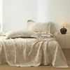 Juego de Ropa de Cama Wabi-Sabi de Lino y Algodón Clase A, Juego de Tres Piezas de Algodón Puro de una Sola Pieza, Ropa de Cama Sencilla