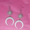 Venta caliente hermosos aretes celestiales, aretes de luna nueva, aretes de sol y luna venta directa de fábrica