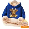 Moletom com Capuz de Algodão Composto e Lã de Cordeiro com Forro de Fleece, Tamanho Grande, Corte Amplo, Casual, Sem Bolsos e Manga Longa para Outono e Inverno