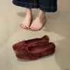 2026 Nuevos Zapatos Planos de Ballet de Terciopelo con Estampado de Leopardo Vintage, Suela Suave, con Lazo y Punta Redonda para Mujer