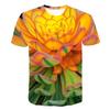 2023 Europeia e Americana Nova Planta Verde Masculina Impressão 3D Loose Confortável Round Neck T-shirt Masculina