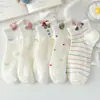 Calcetines Lindos para Niñas Calcetines Cortos de Verano Malla Fina Transpirables Calcetines de Dibujos Animados 3D de Osito Calcetines Bajos Tipo Náutico