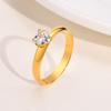 Joyería de agua Quanxi acero inoxidable brillante anillo de circonita en forma de corazón incrustado oro accesorios de personalidad de moda R-663