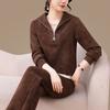 Traje Deportivo de Primavera y Otoño para Mujer 2025 Nuevo Estilo de Alta Gama Moderno Cardigan Reductor de Edad Sudadera con Capucha Ropa Casual Conjunto de Dos Piezas