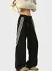 Pantalones deportivos a rayas estilo americano para hombre, nuevos y modernos para otoño e invierno 2026, de alta calle, holgados, rectos, casuales para hombre