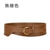 Sello de Cintura Vintage de Cuero Genuino Cinturón Ancho Decorativo para Mujer con Cinturilla para Suéter Cortavientos Cuero Vacuno para Mujer