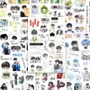 Collage Original Pegatinas de Anime Bidimensionales Hechas por Fans de una Linda Pareja Masculina que Causa Alergias Esperándose Mutuamente Después de la Escuela