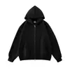 Moletom com Capuz Básico Tendência 2026 Masculino Cor Sólida Peso Pesado, Jaqueta Cardigan Casual Solta Outono Unissex para Casal