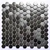 Azulejos Mosaico Espelhados Hexagonais Pequenos de Aço Inoxidável Metálico Estilo Europeu KTV Bar Entrada Azulejos de Parede com Fundo Preto Dourado