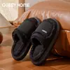 Pantufas de Algodão Femininas para Outono e Inverno, Bico Fechado, Quentes, Pelúcia, Espessas, Sola Macia, Antiderrapantes, Confortáveis para Pisar em Cocô, Pantufas de Casal para Homens