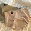 Roupa íntima de Seda de Gelo Pele de Leite para Mulheres, Sem Costura, Respirável, Antibacteriana, Forro de Seda de Amora, Cor Sólida Morandi, Simples, Calcinhas Triângulo Femininas