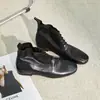 Botas de Tobillo Cortas para Mujer LanGuiGrandma Tasha Estilo Británico Retro Botas tipo Martin Piel Genuina Tacón Grueso Color Frotado a Mano Pesado