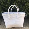 Bolsa de Mão de Moda Pequena Fresca Tecida em Plástico Lembrancinha de Casamento Feriado Embalagem Bolsa Tecida à Mão Bolsa DIY Feita à Mão