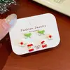 Set de Aretes Navideños de Campana de Papá Noel y Orejas de Reno para Mujer, Pendientes de Dibujos Animados Festivos de Manzana Roja con Aguja de Plata