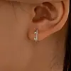 Brincos de Prata Esterlina S925 com Diamantes Montados em Cruz Estilo Europeu e Americano sob a Árvore Banyan, Moda Transfronteiriça, Brincos Elegantes e Versáteis para Mulheres para o Trabalho e Uso Diário