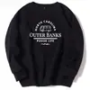 Sudadera con cuello redondo y estampado de patrón periférico de la serie de TV europea y americana Outer Banks, top de forro polar, camiseta retro