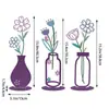 Vaso Impresso Colorido Plano 2D Transfronteiriço Arranjo de Flores Silhueta de Parede Fundo de Sala de Estar Interna Artesanato Enfeites Decorativos