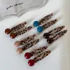 Pasador de Acetato Coreano con Estampado de Leopardo Colorido Moda Lindo Pinza para Flequillo Pinza Lateral Accesorio para el Cabello Infantil Pasador para Niñas